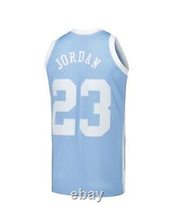 Men's M&N Jordan Carolina Blue Tar Heels 1983/84 Authentic College Jersey Size L