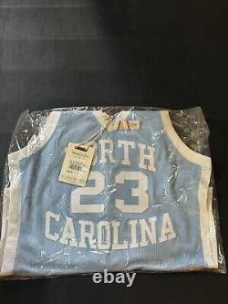 Men's M&N Jordan Carolina Blue Tar Heels 1983/84 Authentic College Jersey Size L