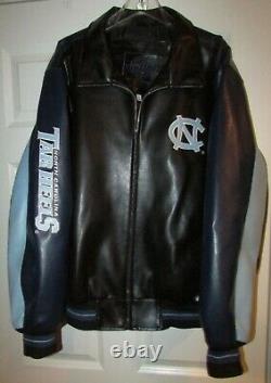 NCAA Univ of North Carolina UNC Tar Heels Faux Leather Jacket Sz Large by G-III
