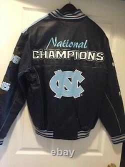 NCAA Univ of North Carolina UNC Tar Heels Leather Jacket Size Large