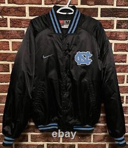 NIKE Vtg 90s NORTH CAROLINA TAR HEELS Satin JACKET Men M Starter Style Bomber EX