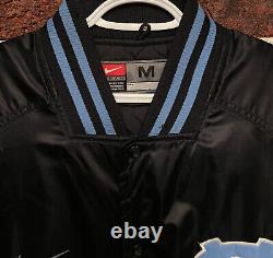 NIKE Vtg 90s NORTH CAROLINA TAR HEELS Satin JACKET Men M Starter Style Bomber EX