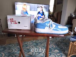 NWB-NIKE AIR Men's size 12.5 UNC AIR FORCE 1 Low-Patent Leather-AUTHENTICATED