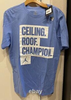 NWT Jordan UNC North Carolina Basketball T-shirt Ceiling Roof Champion Medium
