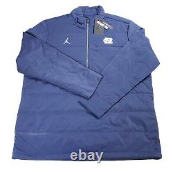 NWT Nike Air Jordan UNC Tar Heels Light Puffer 1/4 Zip Jacket Men's Medium Blue