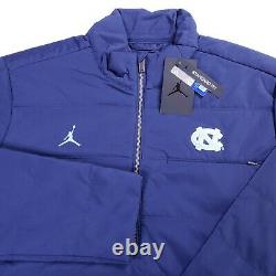 NWT Nike Air Jordan UNC Tar Heels Light Puffer 1/4 Zip Jacket Men's Medium Blue