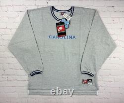 NWT Vtg 90s Nike Swoosh North Carolina Gray Tar Heels Crewneck Sweatshirt L/XL