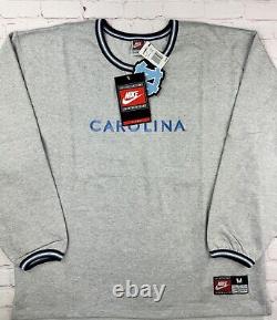 NWT Vtg 90s Nike Swoosh North Carolina Gray Tar Heels Crewneck Sweatshirt L/XL