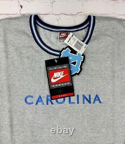 NWT Vtg 90s Nike Swoosh North Carolina Gray Tar Heels Crewneck Sweatshirt L/XL