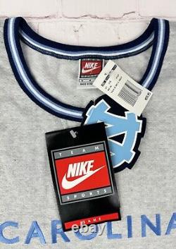 NWT Vtg 90s Nike Swoosh North Carolina Gray Tar Heels Crewneck Sweatshirt L/XL