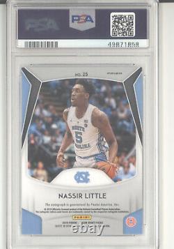 Nassir Little auto card 2019 Panini Prizm Draft white sparkle PSA 9 Blazers UNC