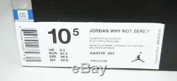 New Nike Jordan Why Not Zero. 1 Size 10.5 UNC Tar Heels Shoes AA2510-402
