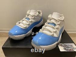 Nike Air Jordan 11 Low Retro UNC Tarheels White Blue XI 528895-106 Mens Size 8