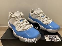 Nike Air Jordan 11 Low Retro UNC Tarheels White Blue XI 528895-106 Mens Size 8