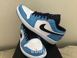 Nike Air Jordan 1 Low UNC White Powder Blue Obsidian 553558-144 Mens Size 10.5