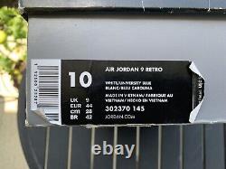 Nike Air Jordan Retro 9'UNC' 302370-145 Men's Size 10 University Blue