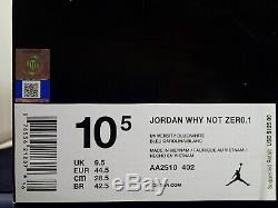 Nike Air Jordan Why Not Zero. 1 UNC North Carolina Tar Heels SZ 10.5 (AA2510-402)