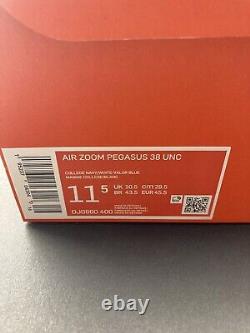 Nike Air Zoom Pegasus 38 UNC Tar Heels Mens Running Shoe Sz 11.5 New DJ0860-400