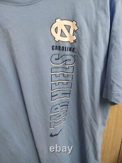 Nike Drifit UNC Tarheels T-Shirt Mens 2XL Blue Cotton Athletic Cut N Carolina