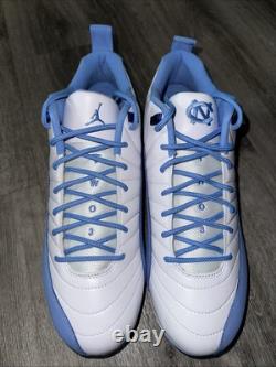 Nike Jordan 12 Low Vapor Edge UNC Tar-Heels PE Football Cleats FJ6226-144 Sz 15