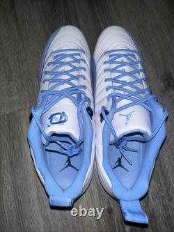 Nike Jordan 12 Low Vapor Edge UNC Tar-Heels PE Football Cleats FJ6226-144 Sz 15