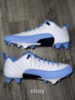 Nike Jordan 12 Low Vapor Edge UNC Tar-Heels PE Football Cleats FJ6226-144 Sz 15