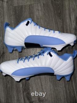 Nike Jordan 12 Low Vapor Edge UNC Tar-Heels PE Football Cleats FJ6226-144 Sz 15