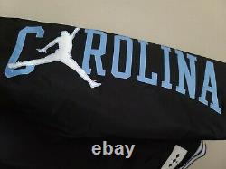 Nike Jordan UNC Black Satin Stitched Bomber Jacket Tarheels BV3927-010 Sz S RARE