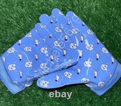 Nike Jordan UNC Tarheels Team Issued Superbad 7.0 Blue Football Gloves Size XL