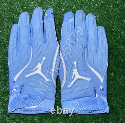Nike Jordan UNC Tarheels Team Issued Superbad 7.0 Blue Football Gloves Size XL