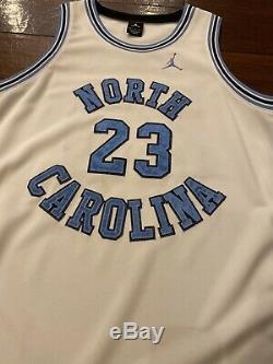 Nike Michael Jordan North Carolina Authentic White Jersey Sz Large UNC Tarheels