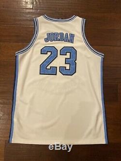 Nike Michael Jordan North Carolina Authentic White Jersey Sz Large UNC Tarheels