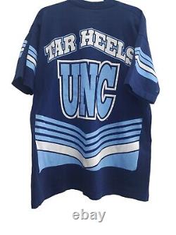 North Carolina 90s Tar Heel Logo UNC All Over Print Shirt XLarge