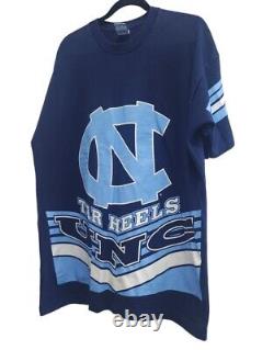 North Carolina 90s Tar Heel Logo UNC All Over Print Shirt XLarge
