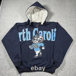 North Carolina Tar Heels Hoodie Mens XL Spellout Sweatshirt Rameses Vintage RARE