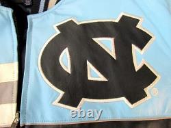 North Carolina Tar Heels Men Large Embroidered Full Zip All Leather Jacket UNC 3