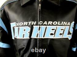 North Carolina Tar Heels Men Medium Full Zip TAR HEELS All Leather Jacket UNC 5