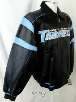 North Carolina Tar Heels Men Medium Full Zip TAR HEELS All Leather Jacket UNC 5