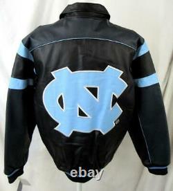 North Carolina Tar Heels Men Medium Full Zip TAR HEELS All Leather Jacket UNC 5