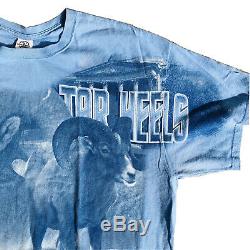 North Carolina Tar Heels Rare Vintage All Over Print Shirt Mens 2XL Blue UNC