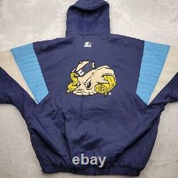 North Carolina Tar Heels Starter Jacket XL Men Vintage Pullover Coat Ram Rameses