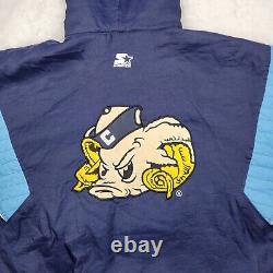 North Carolina Tar Heels Starter Jacket XL Men Vintage Pullover Coat Ram Rameses