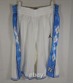 North Carolina Tar Heels UNC Game Issued White Basketball Shorts Jordan 38 99