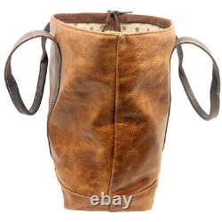 North Carolina Tarheels UNC Tote Two-Tone Tan Leather Tote Bag