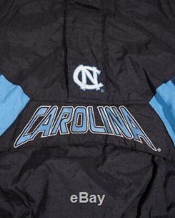 North Carolina UNC Tar Heels 90s Black Starter Jacket Mens XL Vintage