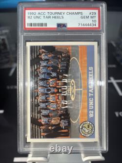 PSA 10 MICHAEL JORDAN 1992 ACC Tournament Champions #29 UNC Tar Heels GOAT MINT