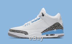 Pre-order Nike Air Jordan Retro 3 Unc North Carolina Tar Heels Authentic Receipt