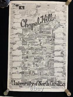 RARE 1978 Chapel Hill North Carolina Commerce & Historical Poster UNC Tar Heels