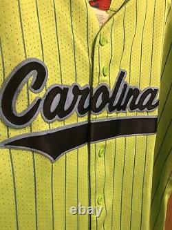 RARE Majestic North Carolina Tar Heels UNC Baseball Jersey LIME GREEN UNISEX XXL
