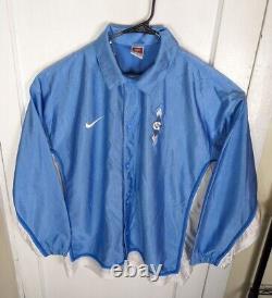 RARE Vintage 90s Nike Team Sports UNC Shooting Snap Jacket Satin XL Tarheels MJ